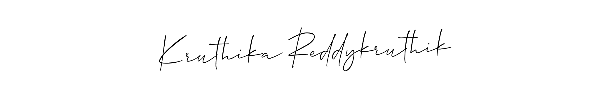 How to make Kruthika Reddykruthik name signature. Use Allison_Script style for creating short signs online. This is the latest handwritten sign. Kruthika Reddykruthik signature style 2 images and pictures png