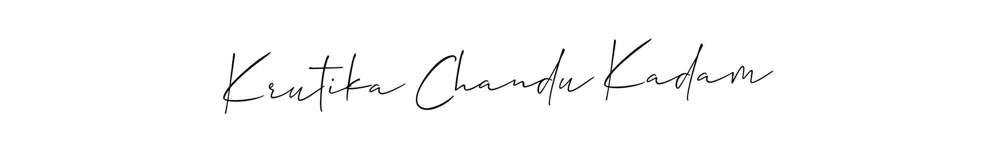 Use a signature maker to create a handwritten signature online. With this signature software, you can design (Allison_Script) your own signature for name Krutika Chandu Kadam. Krutika Chandu Kadam signature style 2 images and pictures png