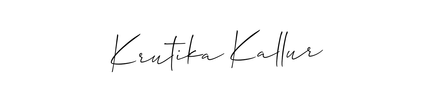 Make a beautiful signature design for name Krutika Kallur. With this signature (Allison_Script) style, you can create a handwritten signature for free. Krutika Kallur signature style 2 images and pictures png