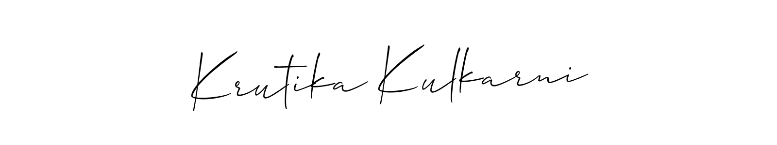 if you are searching for the best signature style for your name Krutika Kulkarni. so please give up your signature search. here we have designed multiple signature styles  using Allison_Script. Krutika Kulkarni signature style 2 images and pictures png
