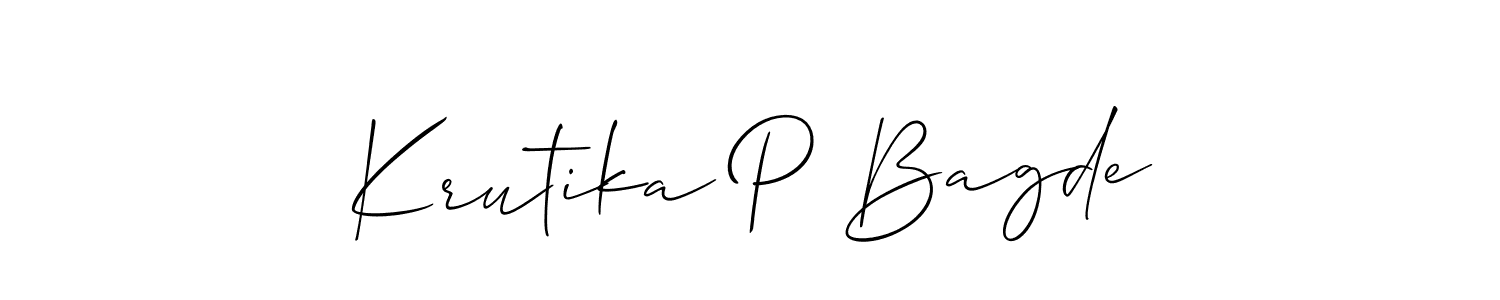 Use a signature maker to create a handwritten signature online. With this signature software, you can design (Allison_Script) your own signature for name Krutika P Bagde. Krutika P Bagde signature style 2 images and pictures png