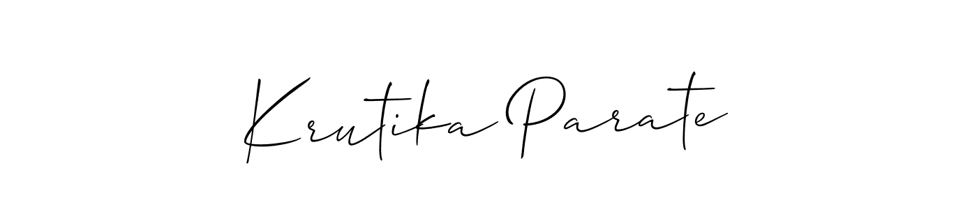 Make a short Krutika Parate signature style. Manage your documents anywhere anytime using Allison_Script. Create and add eSignatures, submit forms, share and send files easily. Krutika Parate signature style 2 images and pictures png