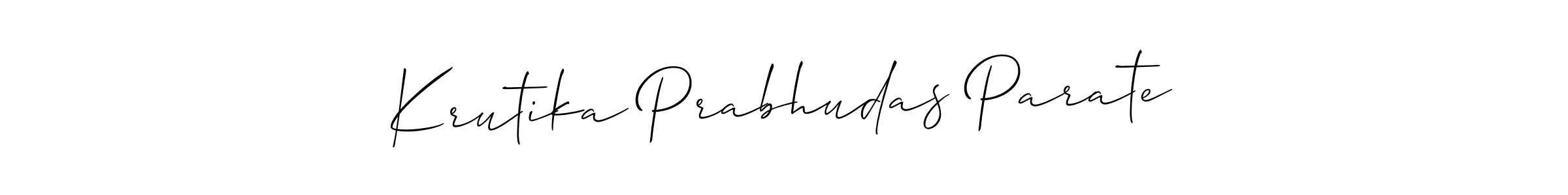 This is the best signature style for the Krutika Prabhudas Parate name. Also you like these signature font (Allison_Script). Mix name signature. Krutika Prabhudas Parate signature style 2 images and pictures png