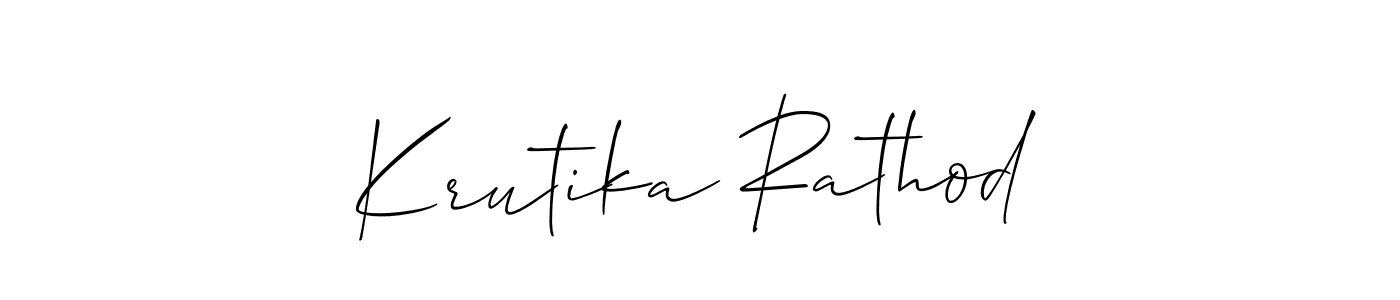 Design your own signature with our free online signature maker. With this signature software, you can create a handwritten (Allison_Script) signature for name Krutika Rathod. Krutika Rathod signature style 2 images and pictures png