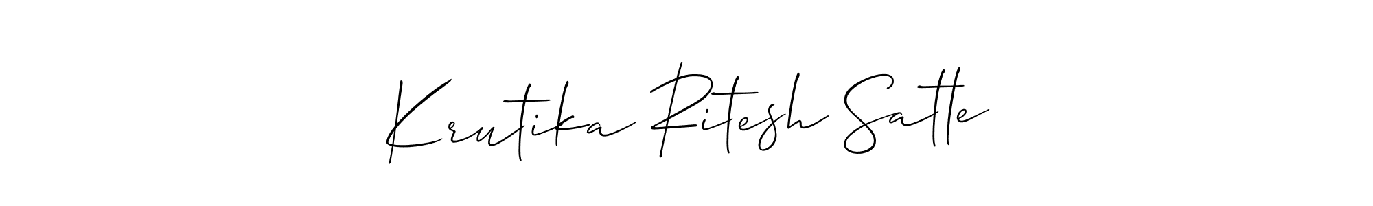 Also we have Krutika Ritesh Satle name is the best signature style. Create professional handwritten signature collection using Allison_Script autograph style. Krutika Ritesh Satle signature style 2 images and pictures png