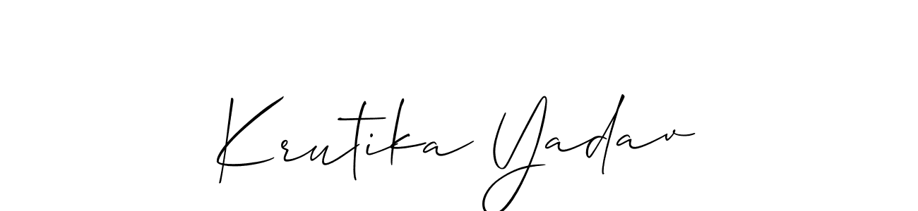 Krutika Yadav stylish signature style. Best Handwritten Sign (Allison_Script) for my name. Handwritten Signature Collection Ideas for my name Krutika Yadav. Krutika Yadav signature style 2 images and pictures png