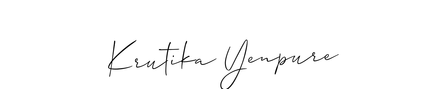See photos of Krutika Yenpure official signature by Spectra . Check more albums & portfolios. Read reviews & check more about Allison_Script font. Krutika Yenpure signature style 2 images and pictures png
