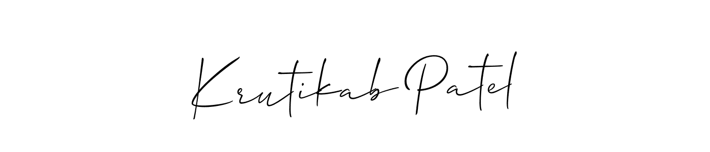 Make a short Krutikab Patel signature style. Manage your documents anywhere anytime using Allison_Script. Create and add eSignatures, submit forms, share and send files easily. Krutikab Patel signature style 2 images and pictures png