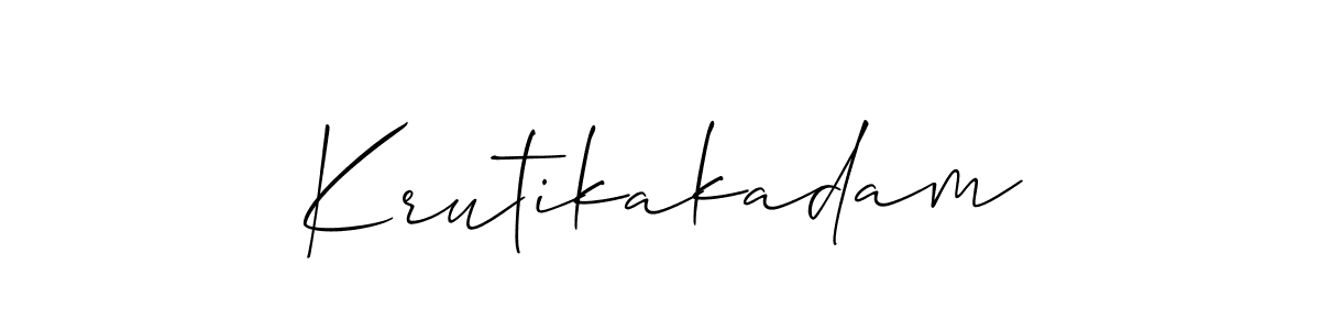 Also we have Krutikakadam name is the best signature style. Create professional handwritten signature collection using Allison_Script autograph style. Krutikakadam signature style 2 images and pictures png