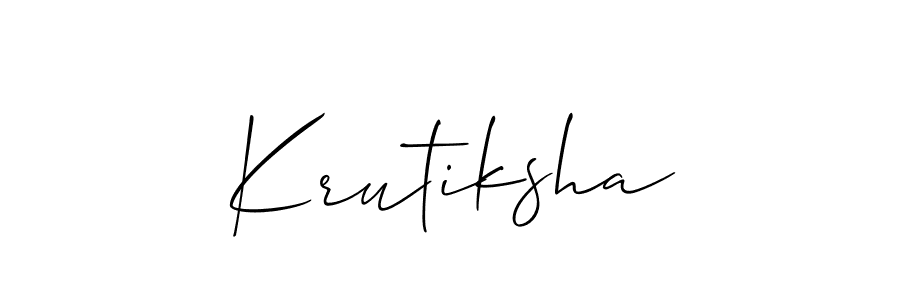 Design your own signature with our free online signature maker. With this signature software, you can create a handwritten (Allison_Script) signature for name Krutiksha. Krutiksha signature style 2 images and pictures png