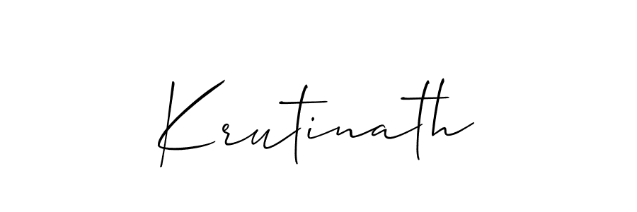 Use a signature maker to create a handwritten signature online. With this signature software, you can design (Allison_Script) your own signature for name Krutinath. Krutinath signature style 2 images and pictures png