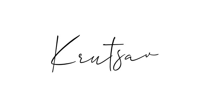 Krutsav stylish signature style. Best Handwritten Sign (Allison_Script) for my name. Handwritten Signature Collection Ideas for my name Krutsav. Krutsav signature style 2 images and pictures png