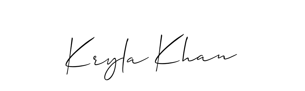 if you are searching for the best signature style for your name Kryla Khan. so please give up your signature search. here we have designed multiple signature styles  using Allison_Script. Kryla Khan signature style 2 images and pictures png