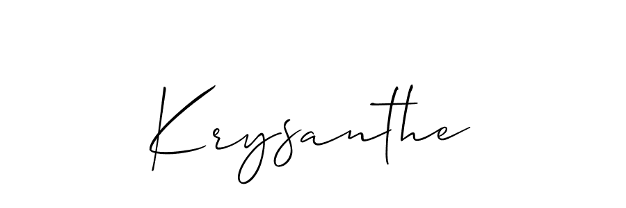Design your own signature with our free online signature maker. With this signature software, you can create a handwritten (Allison_Script) signature for name Krysanthe. Krysanthe signature style 2 images and pictures png