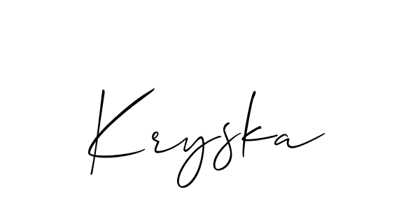 Make a beautiful signature design for name Kryska. With this signature (Allison_Script) style, you can create a handwritten signature for free. Kryska signature style 2 images and pictures png