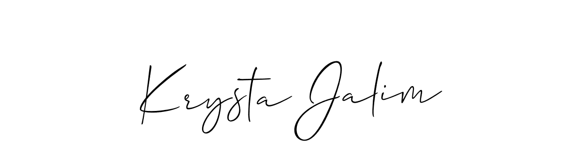 Use a signature maker to create a handwritten signature online. With this signature software, you can design (Allison_Script) your own signature for name Krysta Jalim. Krysta Jalim signature style 2 images and pictures png