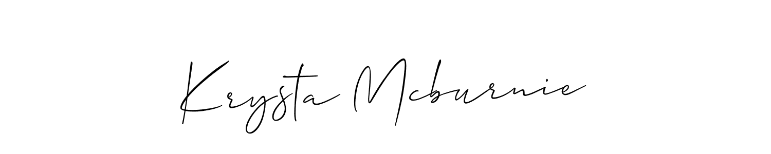 How to Draw Krysta Mcburnie signature style? Allison_Script is a latest design signature styles for name Krysta Mcburnie. Krysta Mcburnie signature style 2 images and pictures png