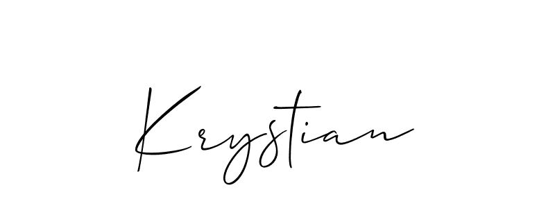 Make a beautiful signature design for name Krystian. With this signature (Allison_Script) style, you can create a handwritten signature for free. Krystian signature style 2 images and pictures png