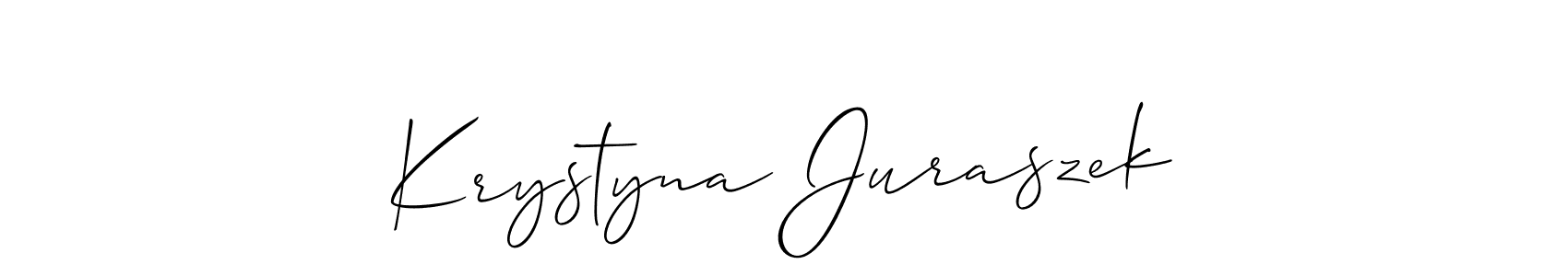 Allison_Script is a professional signature style that is perfect for those who want to add a touch of class to their signature. It is also a great choice for those who want to make their signature more unique. Get Krystyna Juraszek name to fancy signature for free. Krystyna Juraszek signature style 2 images and pictures png