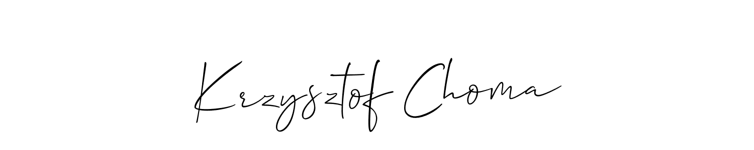 How to Draw Krzysztof Choma signature style? Allison_Script is a latest design signature styles for name Krzysztof Choma. Krzysztof Choma signature style 2 images and pictures png
