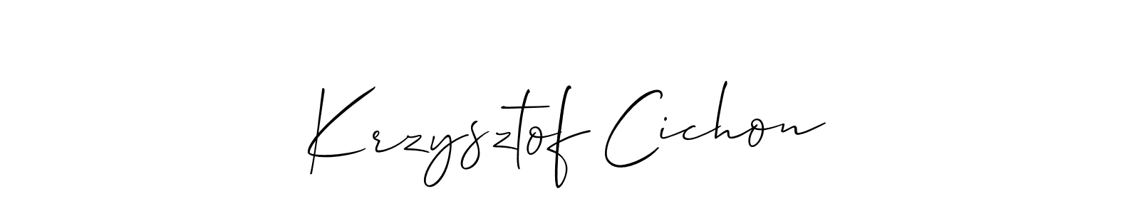 The best way (Allison_Script) to make a short signature is to pick only two or three words in your name. The name Krzysztof Cichon include a total of six letters. For converting this name. Krzysztof Cichon signature style 2 images and pictures png