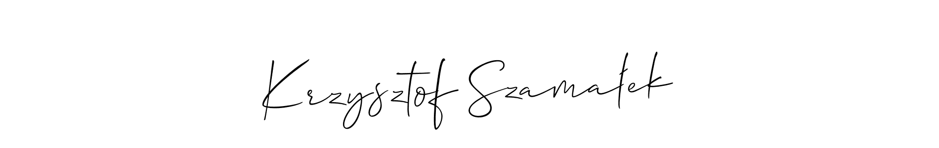 Design your own signature with our free online signature maker. With this signature software, you can create a handwritten (Allison_Script) signature for name Krzysztof Szamałek. Krzysztof Szamałek signature style 2 images and pictures png