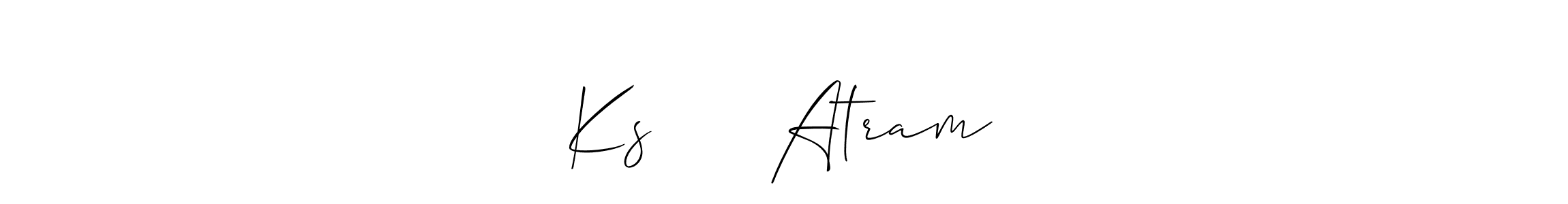 Design your own signature with our free online signature maker. With this signature software, you can create a handwritten (Allison_Script) signature for name Ksविठठल Atram. Ksविठठल Atram signature style 2 images and pictures png