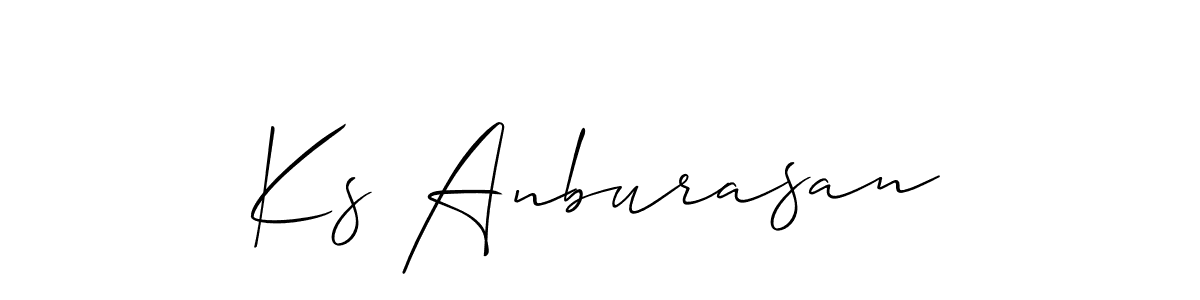 How to Draw Ks Anburasan signature style? Allison_Script is a latest design signature styles for name Ks Anburasan. Ks Anburasan signature style 2 images and pictures png