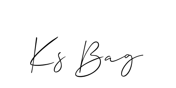 if you are searching for the best signature style for your name Ks Bag. so please give up your signature search. here we have designed multiple signature styles  using Allison_Script. Ks Bag signature style 2 images and pictures png
