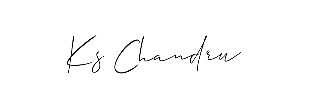 You should practise on your own different ways (Allison_Script) to write your name (Ks Chandru) in signature. don't let someone else do it for you. Ks Chandru signature style 2 images and pictures png