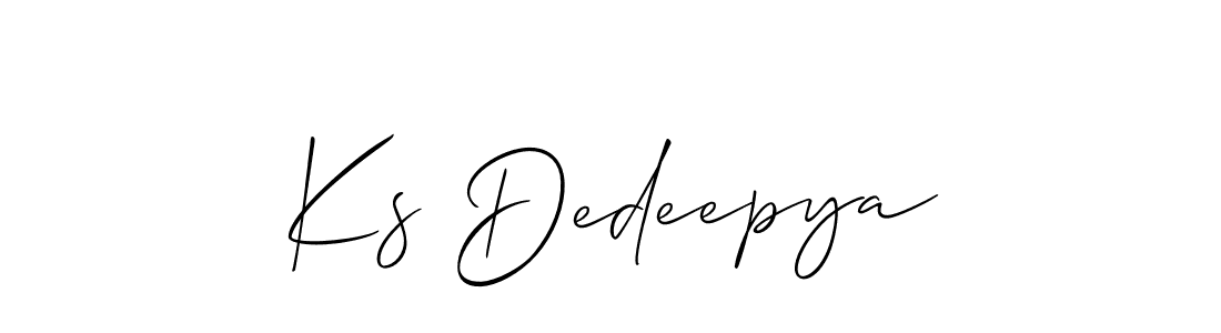 Design your own signature with our free online signature maker. With this signature software, you can create a handwritten (Allison_Script) signature for name Ks Dedeepya. Ks Dedeepya signature style 2 images and pictures png