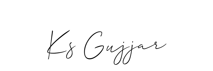 Also we have Ks Gujjar name is the best signature style. Create professional handwritten signature collection using Allison_Script autograph style. Ks Gujjar signature style 2 images and pictures png