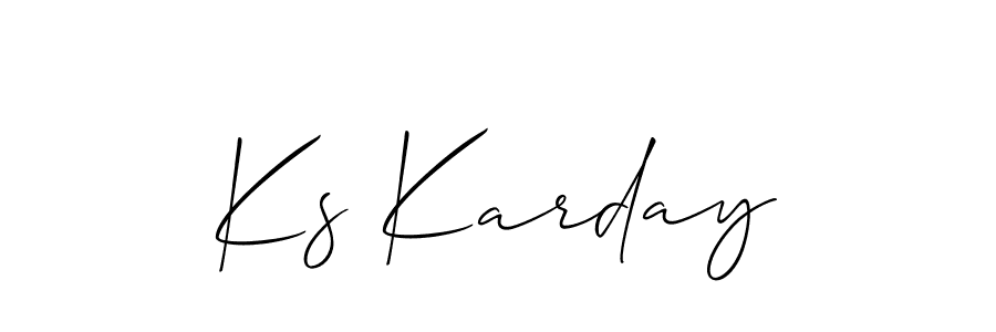 How to make Ks Karday signature? Allison_Script is a professional autograph style. Create handwritten signature for Ks Karday name. Ks Karday signature style 2 images and pictures png