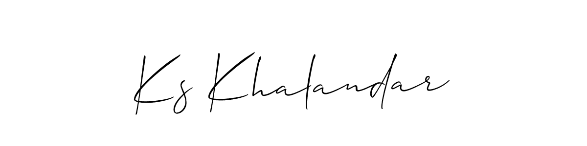 Best and Professional Signature Style for Ks Khalandar. Allison_Script Best Signature Style Collection. Ks Khalandar signature style 2 images and pictures png