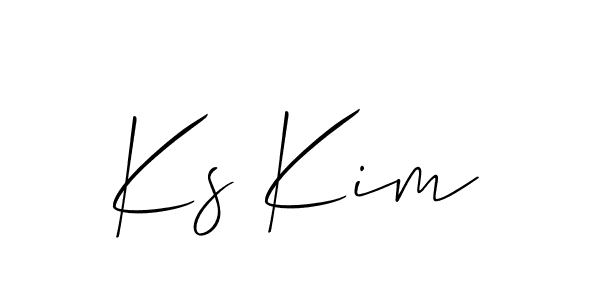 Make a beautiful signature design for name Ks Kim. With this signature (Allison_Script) style, you can create a handwritten signature for free. Ks Kim signature style 2 images and pictures png