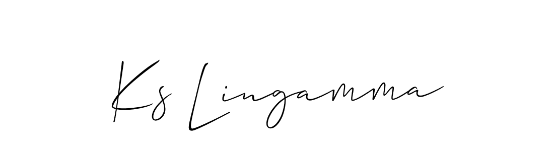 Design your own signature with our free online signature maker. With this signature software, you can create a handwritten (Allison_Script) signature for name Ks Lingamma. Ks Lingamma signature style 2 images and pictures png
