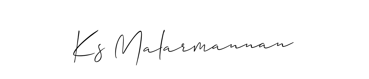 Ks Malarmannan stylish signature style. Best Handwritten Sign (Allison_Script) for my name. Handwritten Signature Collection Ideas for my name Ks Malarmannan. Ks Malarmannan signature style 2 images and pictures png