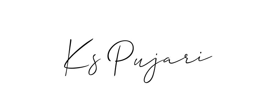 Create a beautiful signature design for name Ks Pujari. With this signature (Allison_Script) fonts, you can make a handwritten signature for free. Ks Pujari signature style 2 images and pictures png