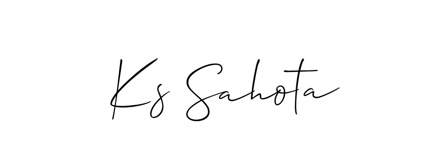 Allison_Script is a professional signature style that is perfect for those who want to add a touch of class to their signature. It is also a great choice for those who want to make their signature more unique. Get Ks Sahota name to fancy signature for free. Ks Sahota signature style 2 images and pictures png