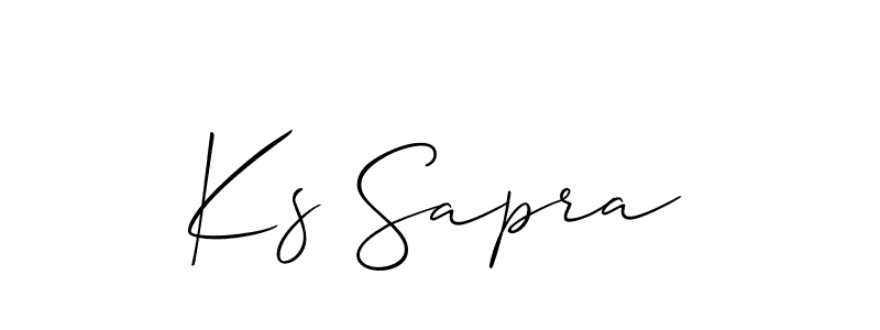 Make a beautiful signature design for name Ks Sapra. With this signature (Allison_Script) style, you can create a handwritten signature for free. Ks Sapra signature style 2 images and pictures png