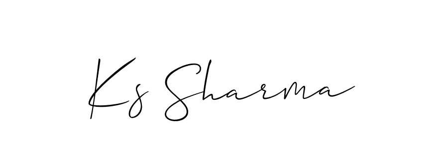 How to make Ks Sharma name signature. Use Allison_Script style for creating short signs online. This is the latest handwritten sign. Ks Sharma signature style 2 images and pictures png