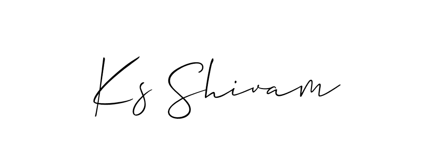 Design your own signature with our free online signature maker. With this signature software, you can create a handwritten (Allison_Script) signature for name Ks Shivam. Ks Shivam signature style 2 images and pictures png