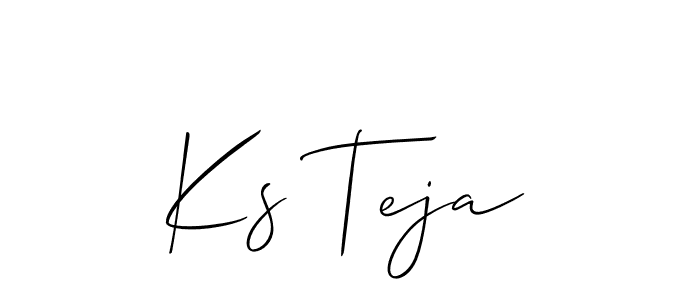 Similarly Allison_Script is the best handwritten signature design. Signature creator online .You can use it as an online autograph creator for name Ks Teja. Ks Teja signature style 2 images and pictures png