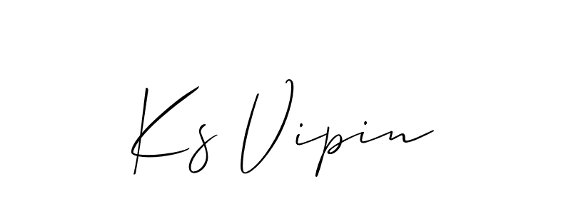 Best and Professional Signature Style for Ks Vipin. Allison_Script Best Signature Style Collection. Ks Vipin signature style 2 images and pictures png