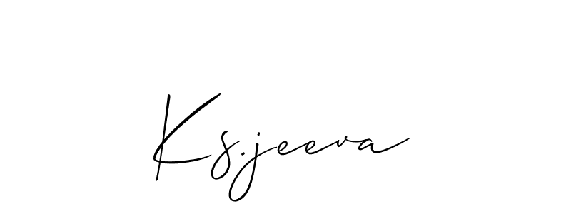 Allison_Script is a professional signature style that is perfect for those who want to add a touch of class to their signature. It is also a great choice for those who want to make their signature more unique. Get Ks.jeeva name to fancy signature for free. Ks.jeeva signature style 2 images and pictures png