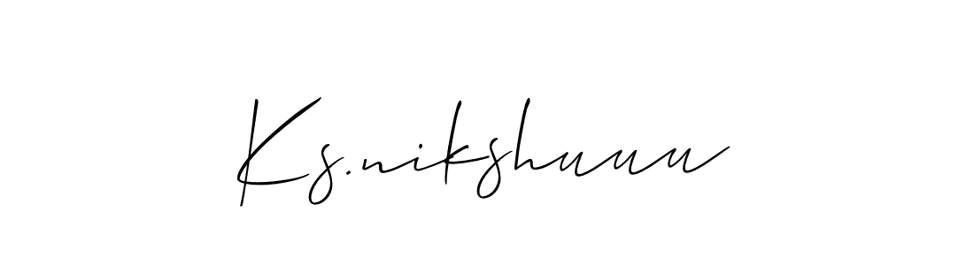 Use a signature maker to create a handwritten signature online. With this signature software, you can design (Allison_Script) your own signature for name Ks.nikshuuu. Ks.nikshuuu signature style 2 images and pictures png