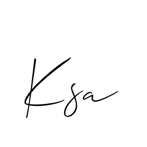 The best way (Allison_Script) to make a short signature is to pick only two or three words in your name. The name Ksa include a total of six letters. For converting this name. Ksa signature style 2 images and pictures png