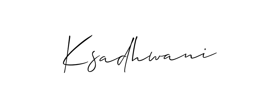 Similarly Allison_Script is the best handwritten signature design. Signature creator online .You can use it as an online autograph creator for name Ksadhwani. Ksadhwani signature style 2 images and pictures png