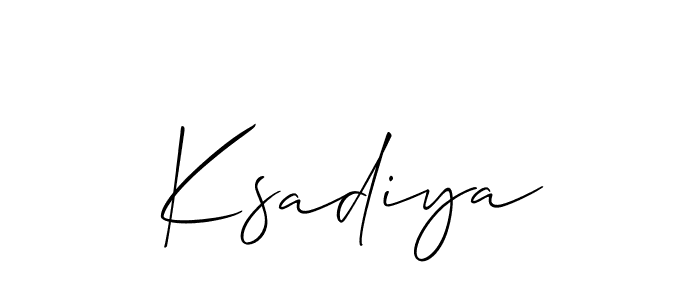 Make a beautiful signature design for name Ksadiya. Use this online signature maker to create a handwritten signature for free. Ksadiya signature style 2 images and pictures png