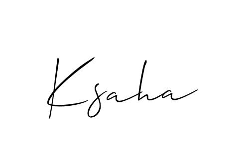 How to Draw Ksaha signature style? Allison_Script is a latest design signature styles for name Ksaha. Ksaha signature style 2 images and pictures png